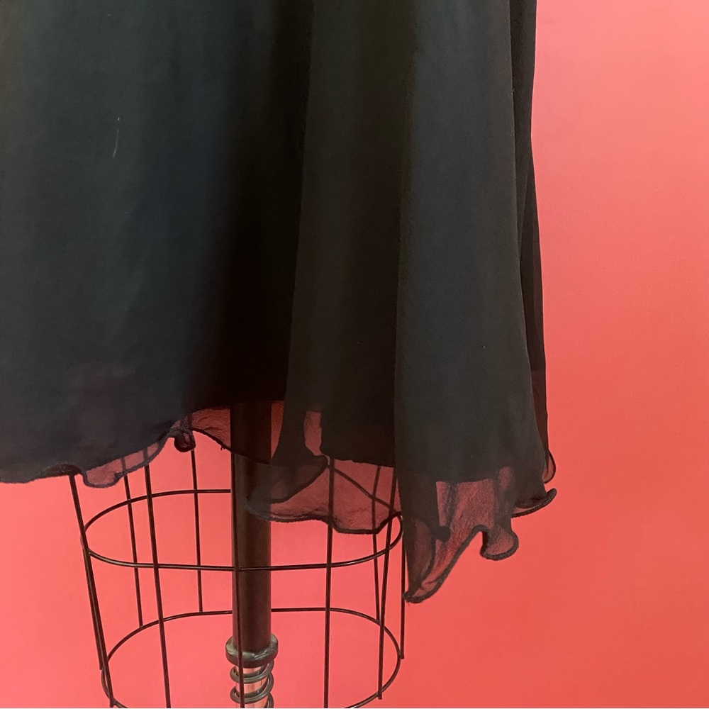 Vintage 80s/90s SILK Fairy Glam Bead Embellished Mini Party Dress Silk Skirt 8 - Picture 8 of 17